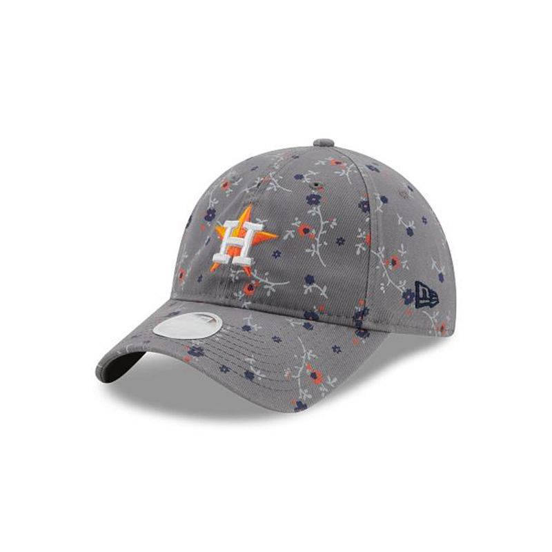 MLB Houston Astros Womens Blossom 9Twenty Adjustable (QCY2060) - Grey New Era Caps